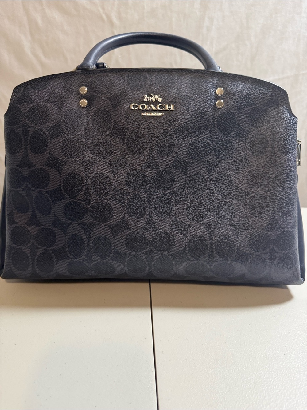 Coach Lillie Carryall Signature Canvas Denim Midnight navy blue 91132